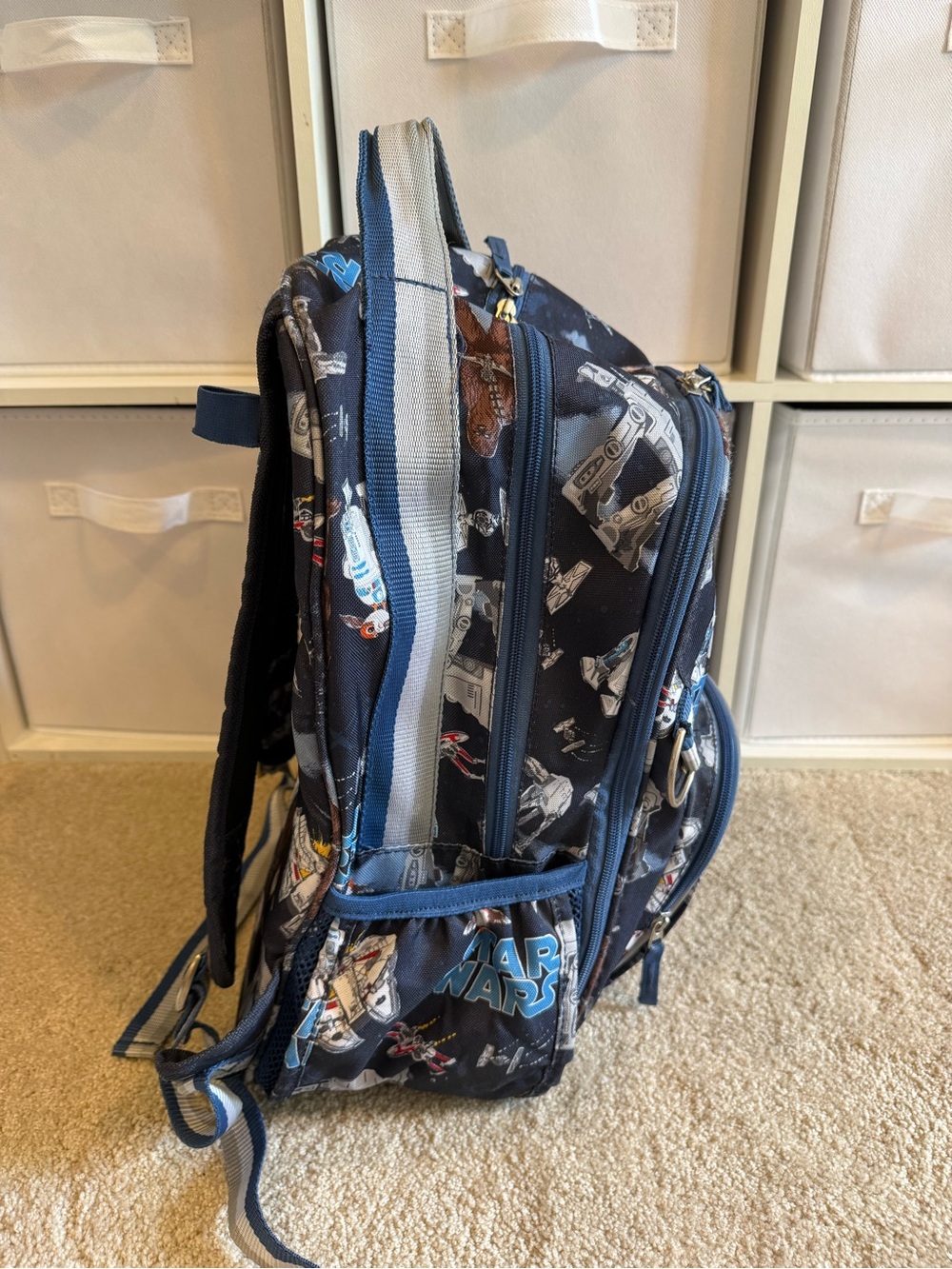 Pottery Barn Kids Star Wars Large Mackenzie Backpack Navy Blue School Travel - Picture 4 of 9